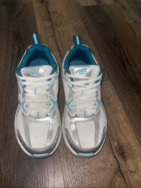 Avia Women's White Sneakers with Teal Accents